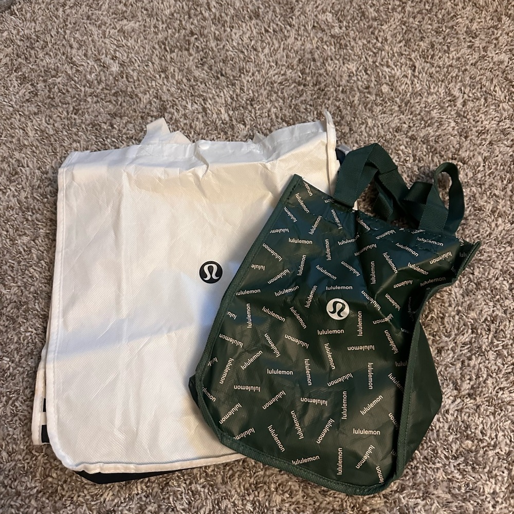 Lululemon Athletica White and Green Bags